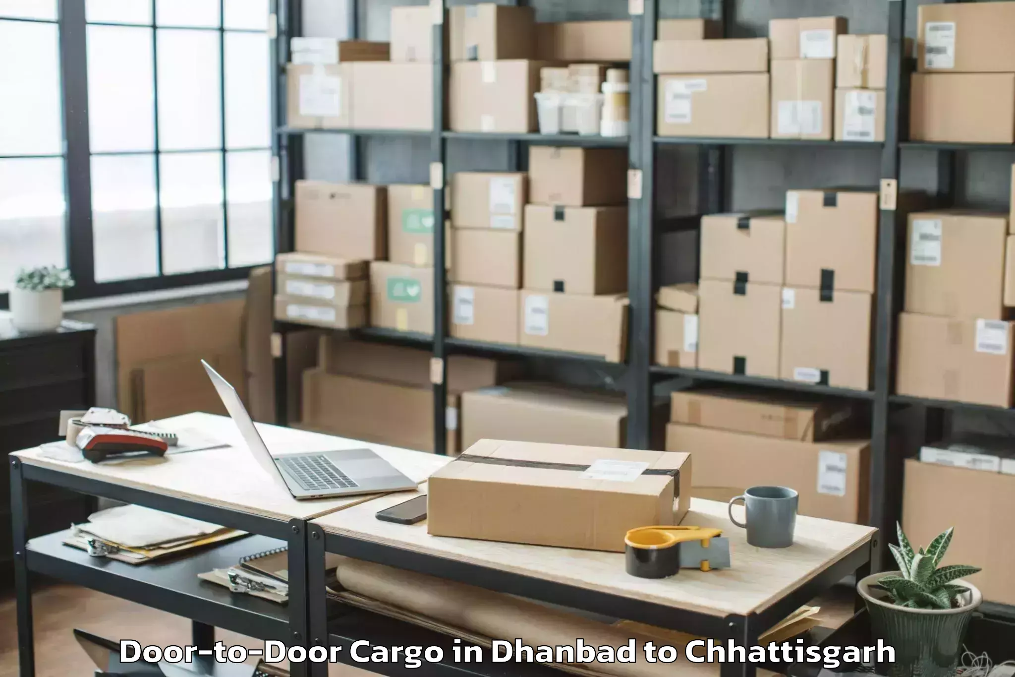 Book Dhanbad to Bhopalpattnam Door To Door Cargo Online